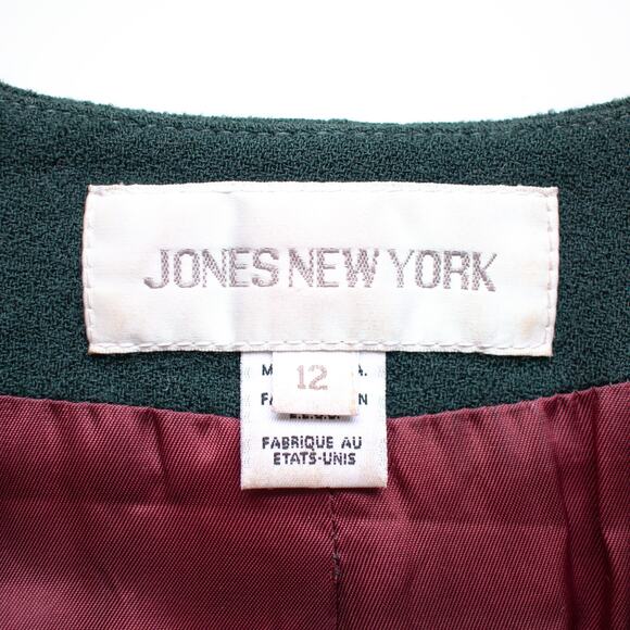 Jones New York Dark Forest Green Wool Women's Blazer Size 12 - Picture 4 of 5